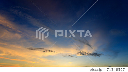 colorful dramatic sky with cloud at sunset. 71346597