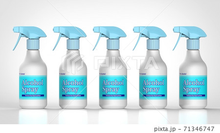 alcohol spray bottle 5 3d rendering alcohol spray bottle 5 3d rendering 71346747