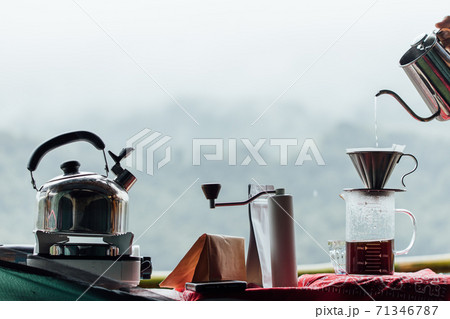 Drip coffee in the nature background Drip coffee in the nature background 71346787