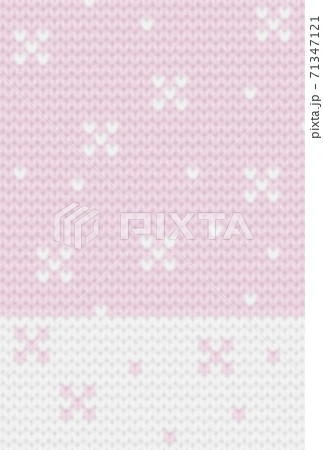 編み物 雪景色 縦 桃 71347121