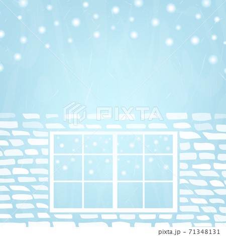 窓に雪 冬のイメージイラスト背景 のイラスト素材