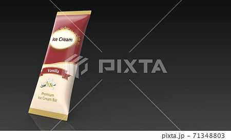 ice cream bar vanilla left black background 3d 71348803