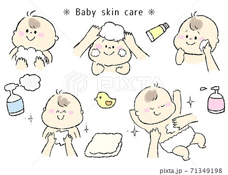 赤ちゃんのスキンケアのイラスト 71349198