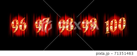 Gold numbers 96-100, Vector 71351463
