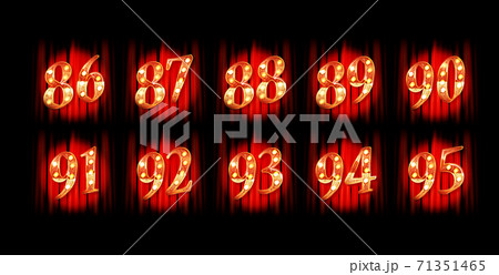 Gold numbers 86-95. Vector illustration Gold numbers 86-95. Vector illustration 71351465