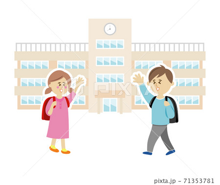 通学する小学生のイラストイメージ 71353781