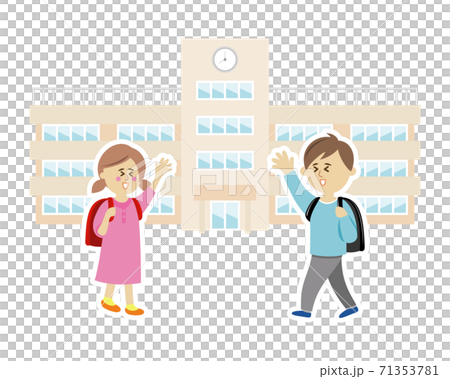 通学する小学生のイラストイメージ 71353781