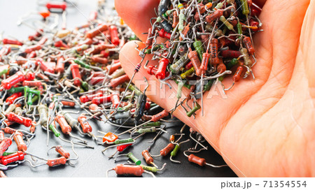 radio components close-up in a man's hand 71354554