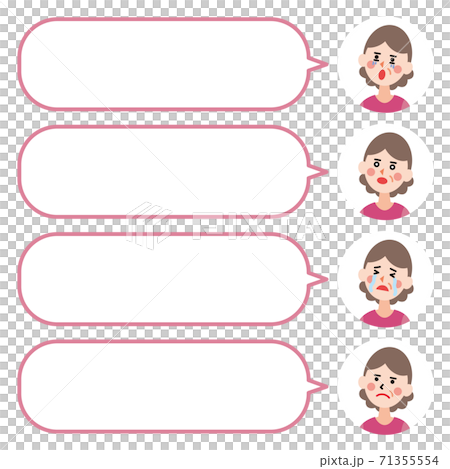 Icon and speech bubble_Elderly grandmother 2 (flat without main line) Icon and speech bubble_Elderly grandmother 2 (flat without main line) 71355554