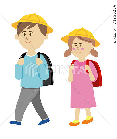 通学する小学生のイラストイメージ 71356256