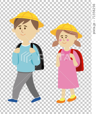通学する小学生のイラストイメージ 71356256