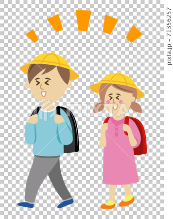 小學生上學的插圖圖像 小學生上學的插圖圖像 71356257