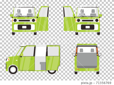 Light Car Illustration 01 With A Yellow Green Stock Illustration