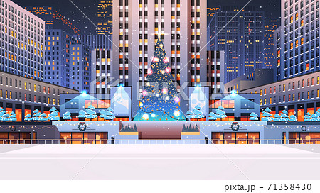 central city square with decorated christmas tree happy new year winter holidays celebration concept central city square with decorated christmas tree happy new year winter holidays celebration concept 71358430