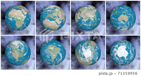Continents on the earth - 3D render 71359956