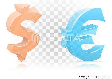 icon dollar and euro mark sign graphic elements for design vector illustration 71360867