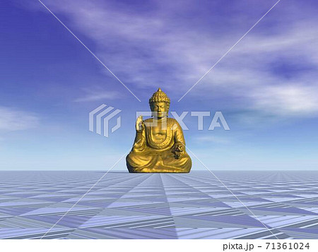 Golden meditation - 3D render 71361024