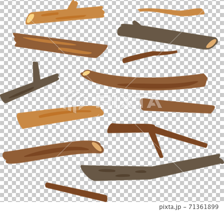 Illustration set of broken dead branches 71361899