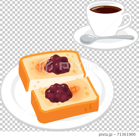 小豆餡を乗せたトーストとコーヒー 小豆餡を乗せたトーストとコーヒー 71361900