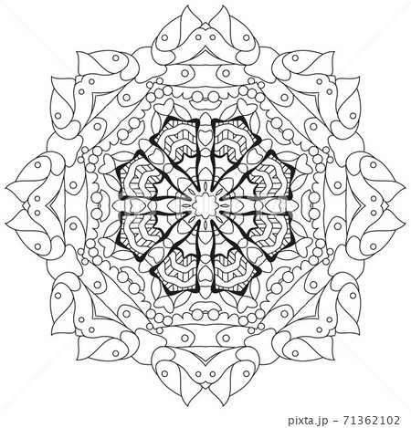 Colorful cute Mandalas. Decorative unusual round ornaments for coloring. 71362102