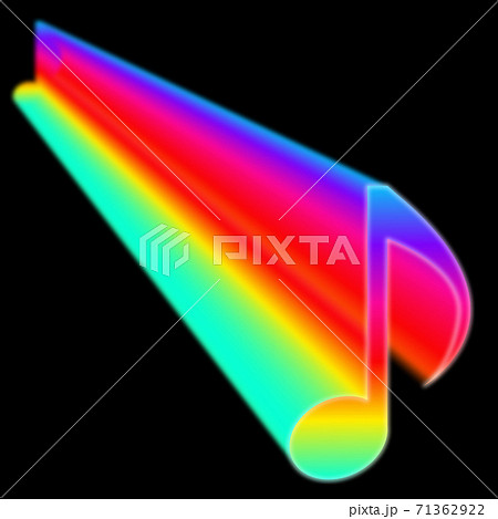 3DデザインのカラフルPOPなレインボーネオンカラー8分音符イラスト 3DデザインのカラフルPOPなレインボーネオンカラー8分音符イラスト 71362922