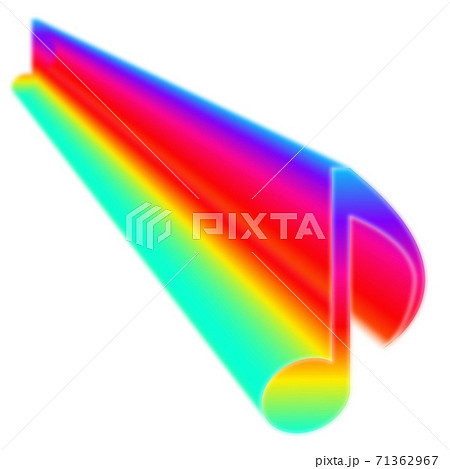 3DデザインのカラフルPOPなレインボーネオンカラー8分音符イラスト 3DデザインのカラフルPOPなレインボーネオンカラー8分音符イラスト 71362967