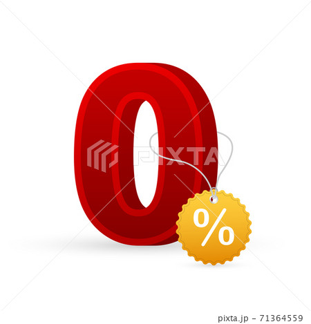 Zero commission. Design element. Red limited offer. Special offer badge. Vector stock illustration. 71364559