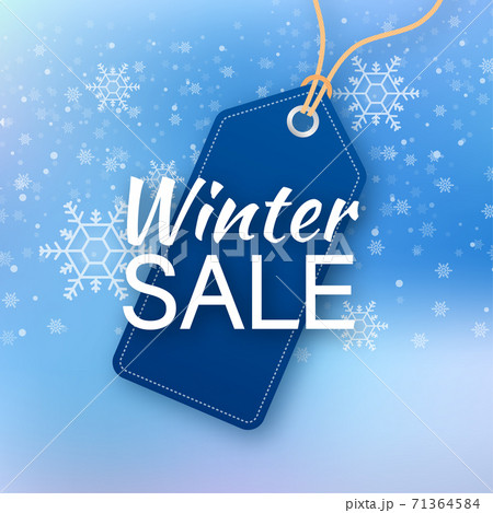 Winter sale, great design for any purposes. Layout template. Sale, discount, price tag, special offer concept. Vector stock illustration. 71364584