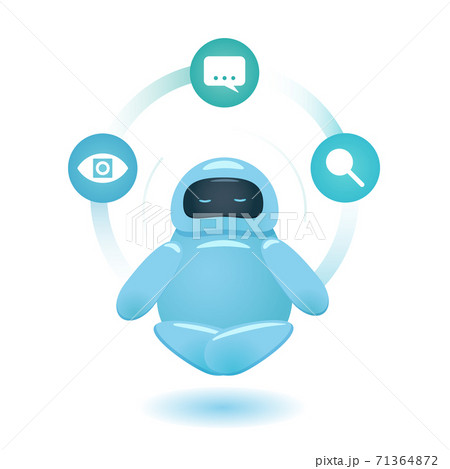 Cute character bot sitting in the circle Cute character bot sitting in the circle 71364872