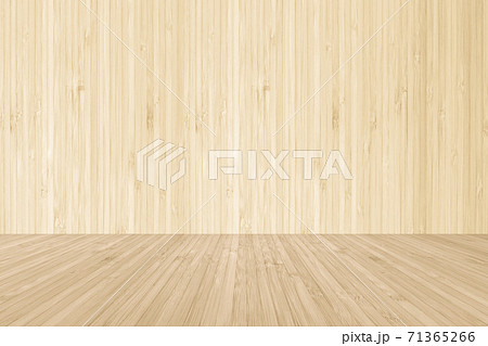 Wood floor texture on natural bamboo wooden wall background in yellow cream brown 71365266