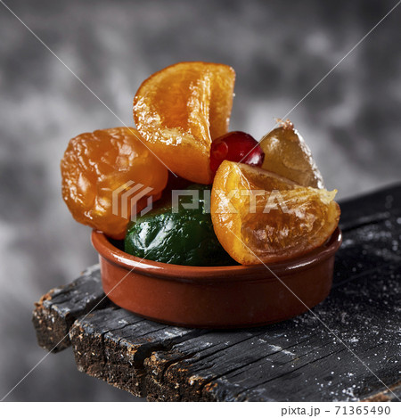 assortment of spanish candied fruit 71365490