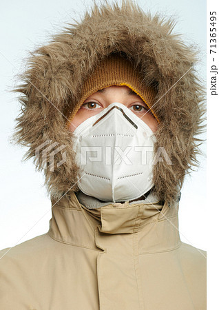 Pandemic in winter time theme 71365495