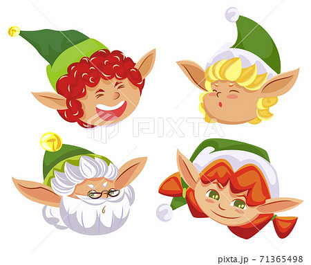 Four Christmas Elves, Fairy Characters Having Fun 71365498
