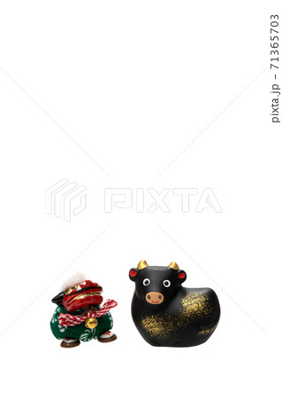 年賀状素材　丑　干支　十二支　獅子舞 71365703