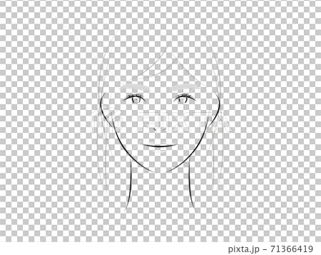 素顔の女性モノクロ線 71366419
