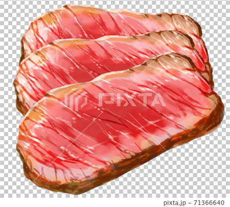 ステーキ肉3枚重ねのイラスト素材