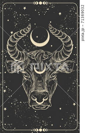 Happy New Year 21 Of The Ox Ox Taurus のイラスト素材