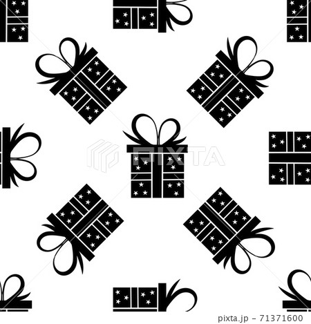 seamless pattern black silhouette gift box.Present 71371600