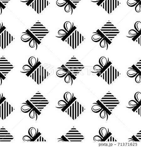 seamless pattern black silhouette gift box 71371625