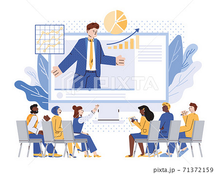People on corporate training or business coaching vector illustration isolated. People on corporate training or business coaching vector illustration isolated. 71372159