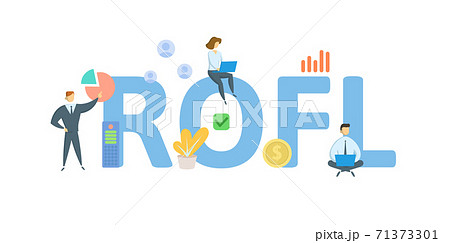 ROFL, Return on Financial Leverage. Concept with keywords, people and icons. Flat vector illustration. Isolated on white. ROFL, Return on Financial Leverage. Concept with keywords, people and icons. Flat vector illustration. Isolated on white. 71373301