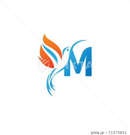 Letter M Combined With The Fire Wing のイラスト素材