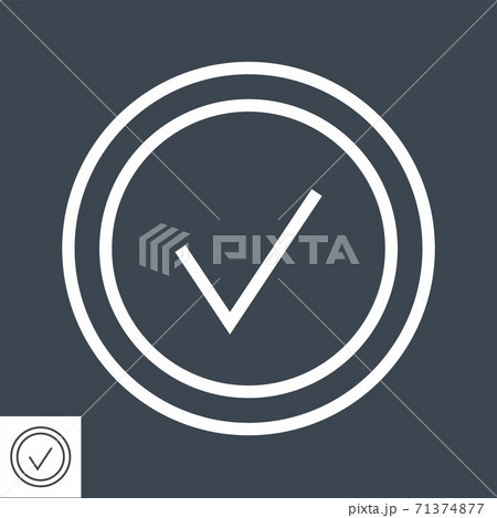 Check Mark Thin Line Vector Icon 71374877