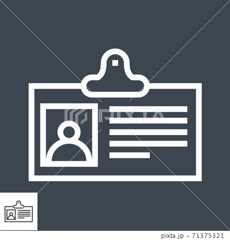 Identification Card Thin Line Vector Icon 71375321