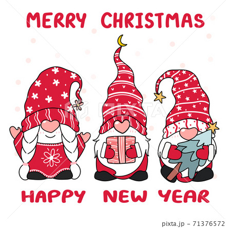 tree Happy small Gnome in red hat, merry christmas, cartoon vecotr outline, idea for greeting card, kid print tree Happy small Gnome in red hat, merry christmas, cartoon vecotr outline, idea for greeting card, kid print 71376572