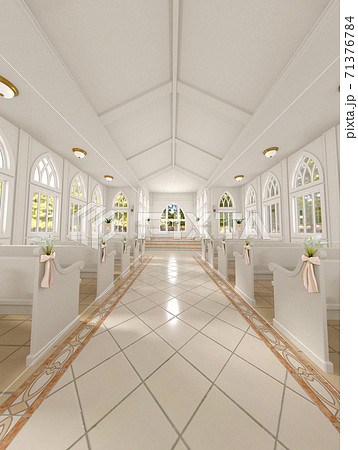 白い教会のイラスト素材