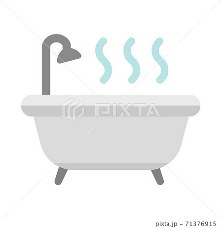 風呂 バスルーム バスタブ 家具 家電 ベクターカラーアイコンのイラスト素材