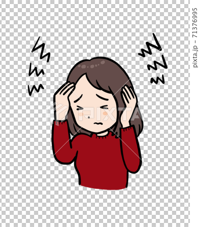 偏頭痛的女人的插圖 偏頭痛的女人的插圖 71376995