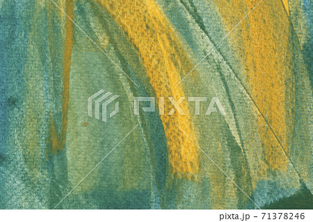 Green and yellow hand drawn watercolour painting. 71378246