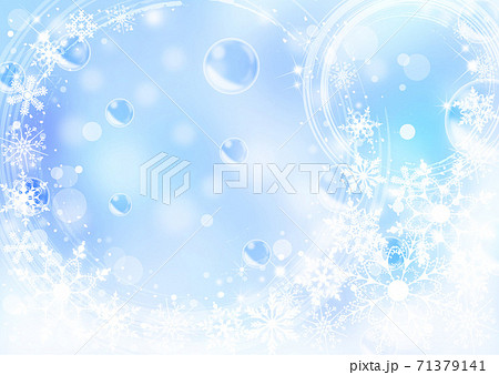 クリスマス 雪の結晶 淡いブルー背景603のイラスト素材